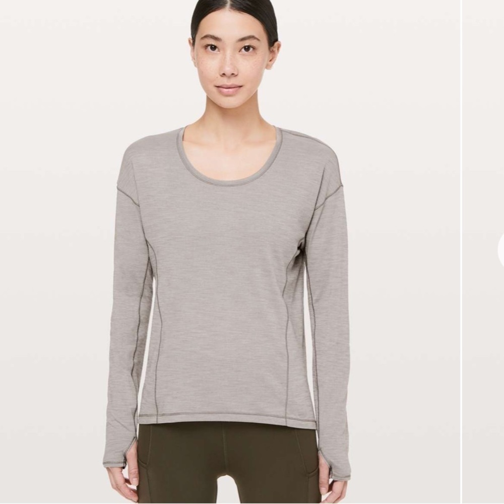 lululemon Sweat Embrace Long Sleeve Heathered Dark Chrome